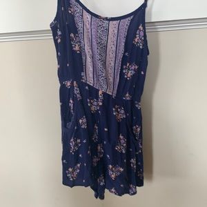 Purple floral flowy romper